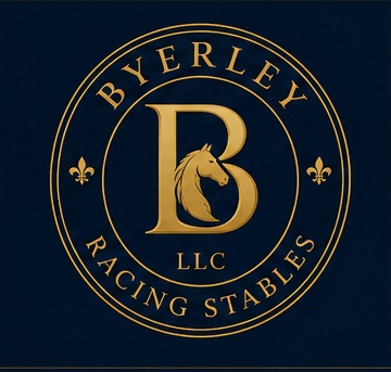 Earlier Byerley circular navy-and-gold B crest design